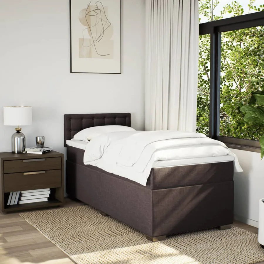 Sommier à lattes de lit avec matelas Marron foncé 80x200 cm - 3