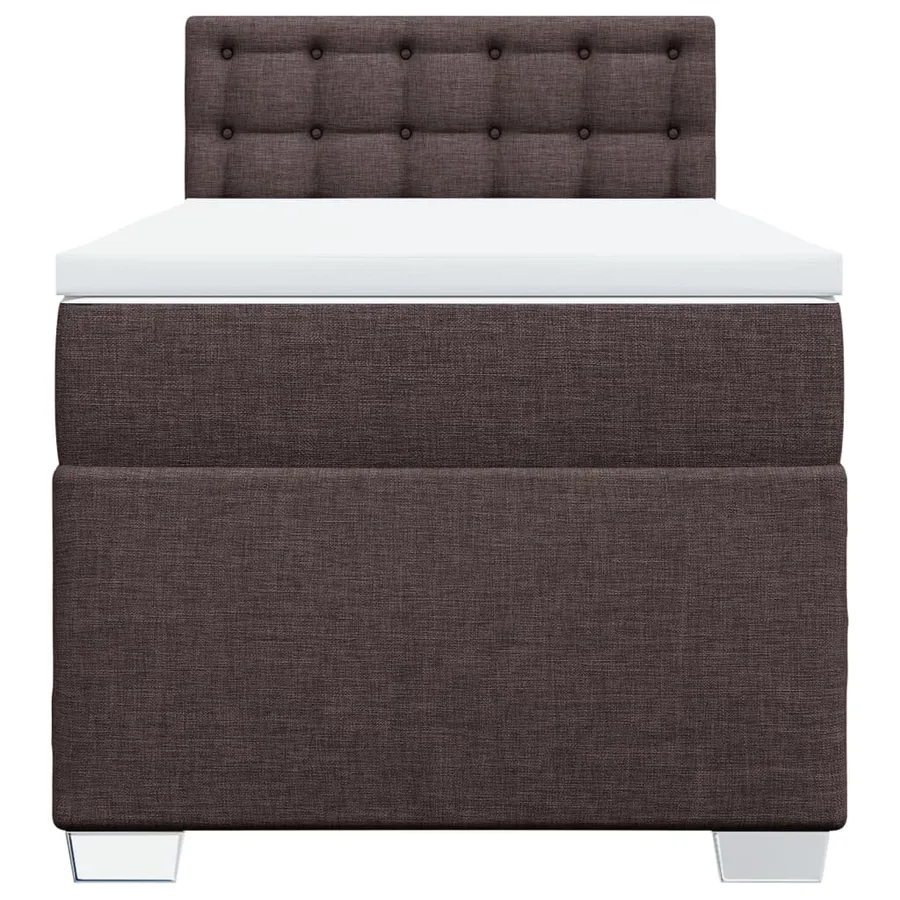 Sommier à lattes de lit avec matelas Marron foncé 80x200 cm - 4