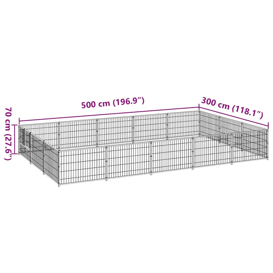 Chenil Argenté 15 m² Acier - 7