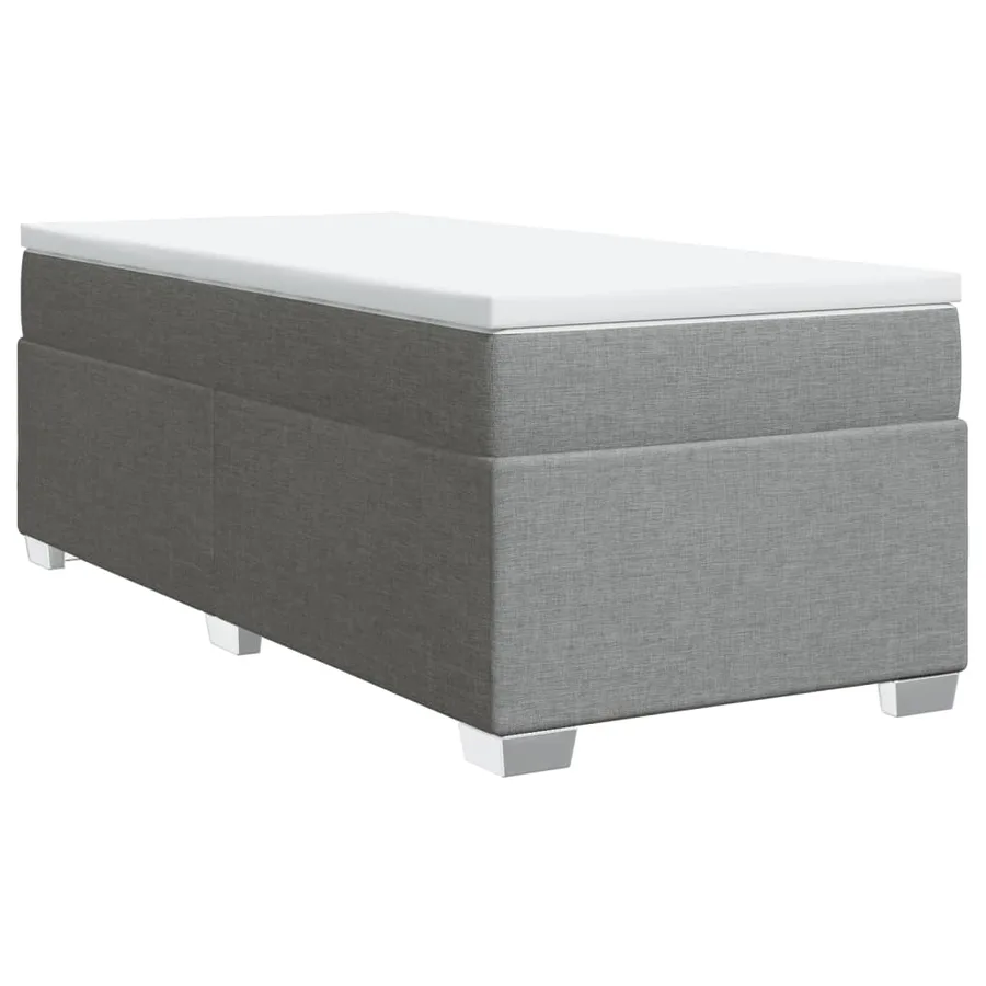 Sommier à lattes de lit avec matelas gris clair 80x200 cm tissu - 2