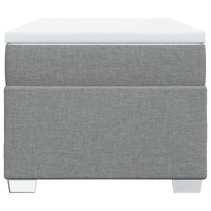 Sommier à lattes de lit avec matelas gris clair 80x200 cm tissu - 4