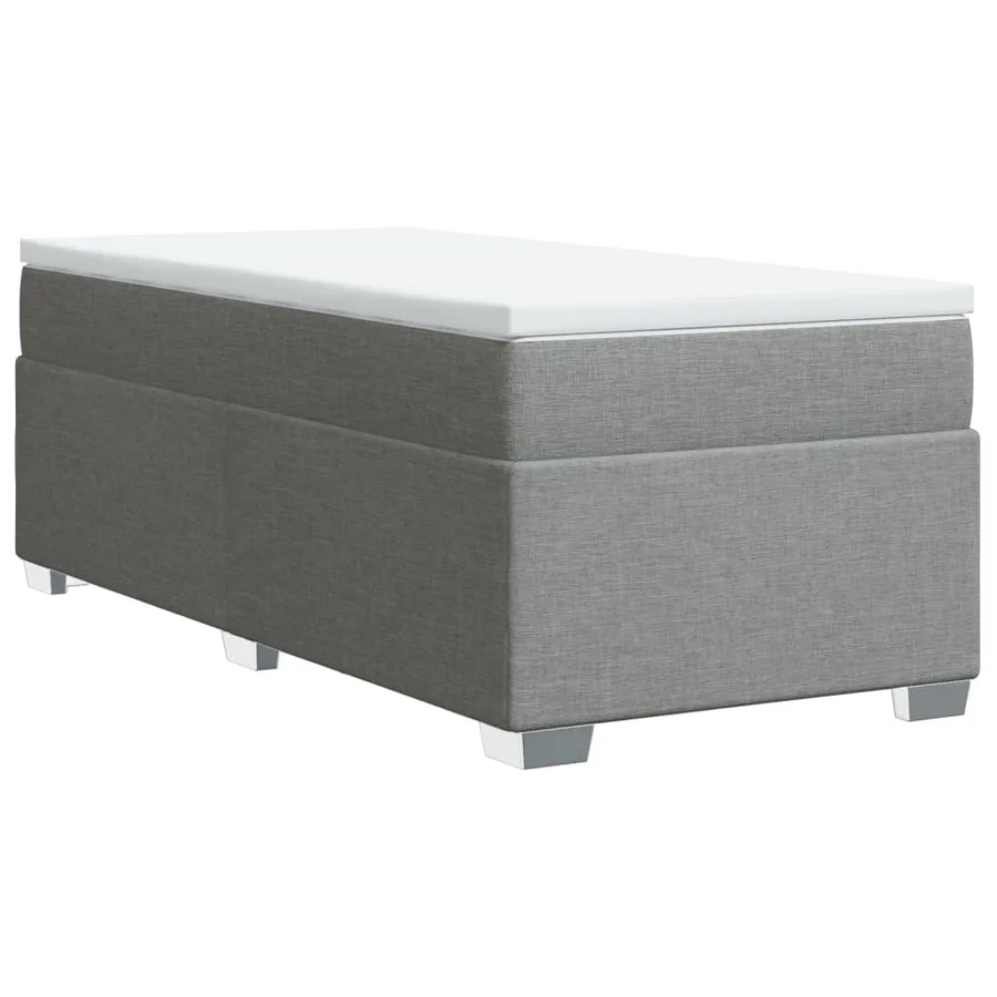 Sommier à lattes de lit avec matelas gris clair 80x200 cm tissu - 9
