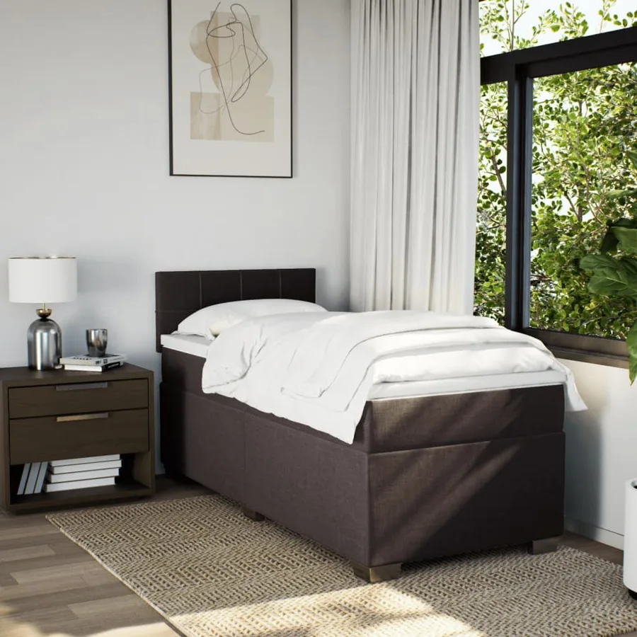 Sommier à lattes de lit avec matelas Marron foncé 80x200 cm - 4