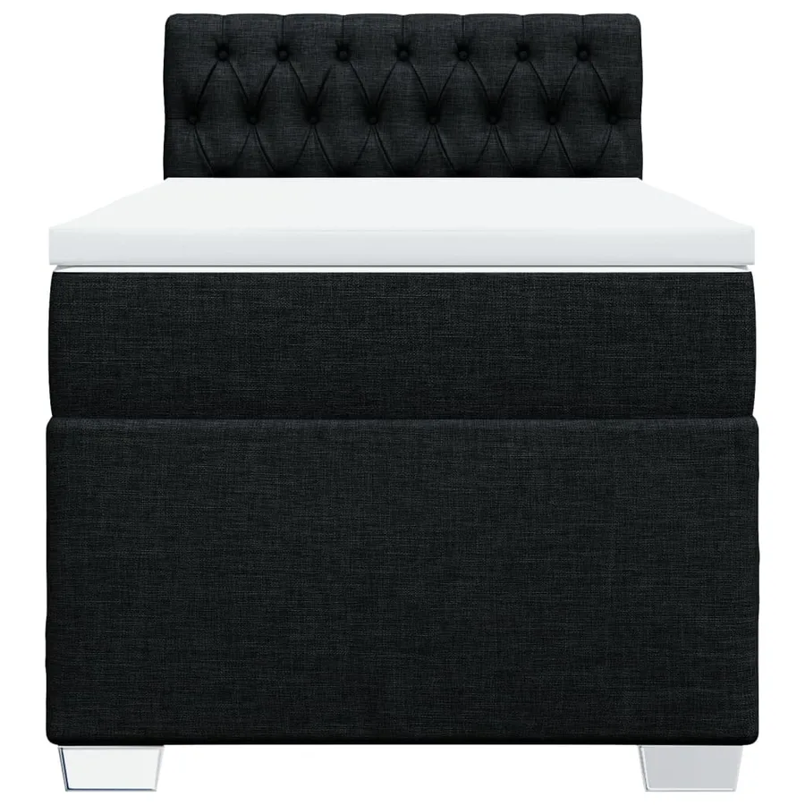 Sommier à lattes de lit et matelas Noir 80x200 cm Tissu - 6