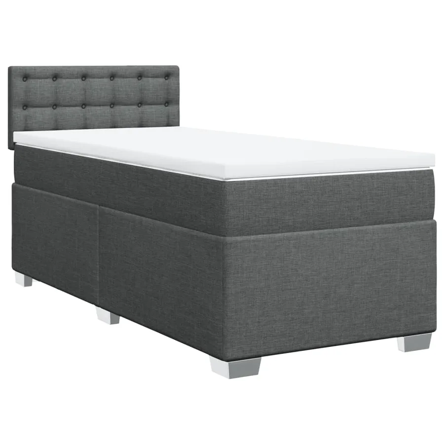 Sommier à lattes de lit avec matelas Gris foncé 80x200 cm Tissu - 2