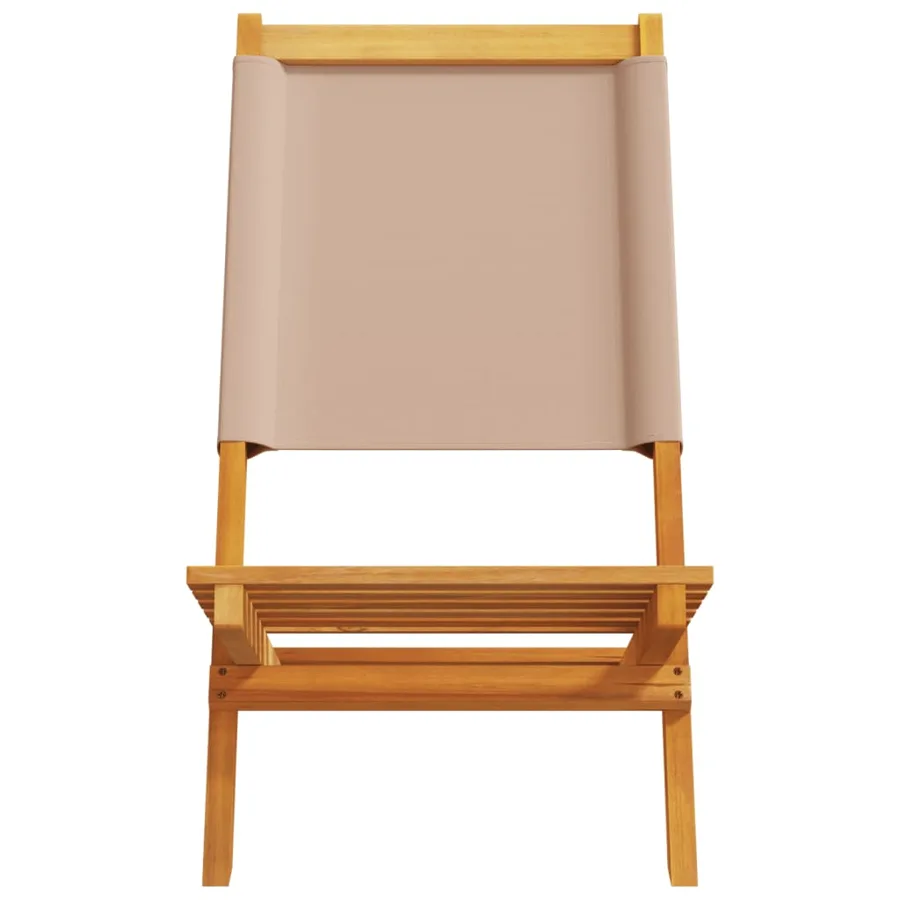 Chaises de jardin lot de 2 taupe bois d'acacia massif et tissu - 5