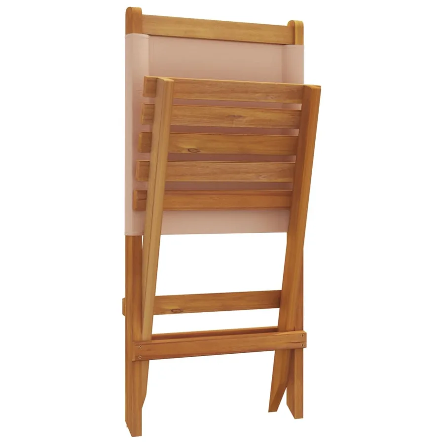 Chaises de jardin lot de 2 taupe bois d'acacia massif et tissu - 8