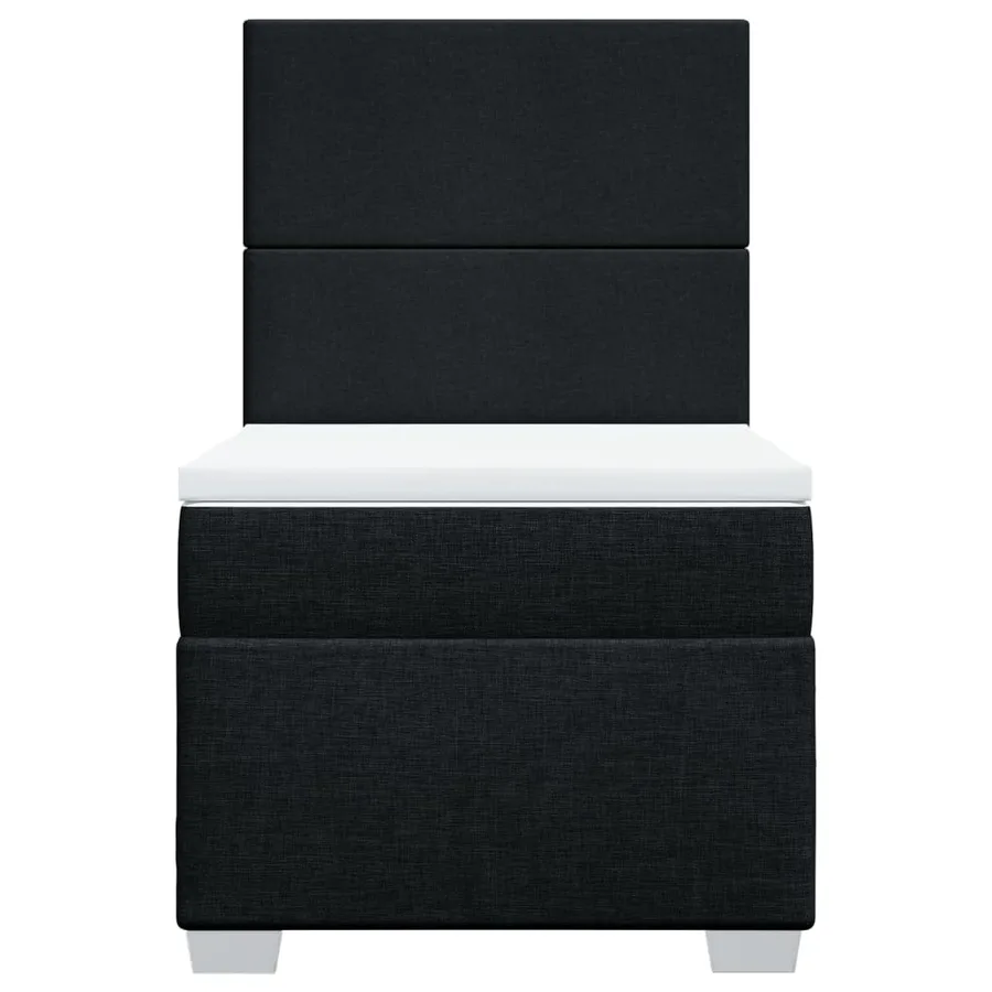 Sommier à lattes de lit et matelas Noir 80x200 cm Tissu - 4