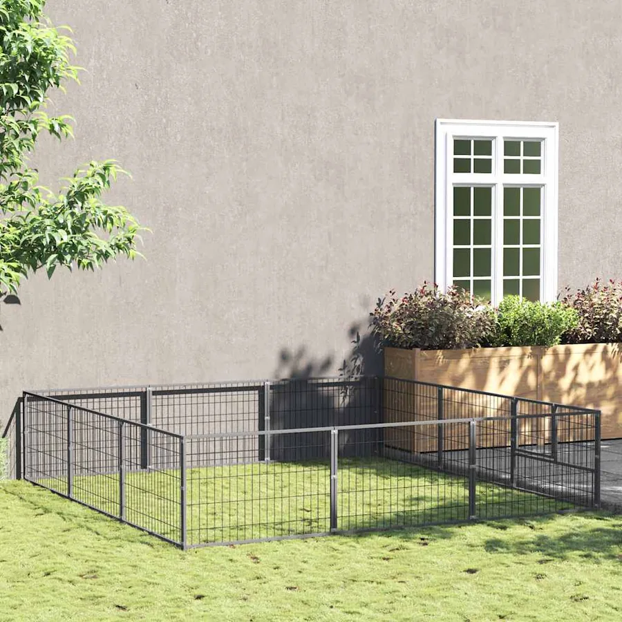 Chenil Argenté 9 m² Acier
