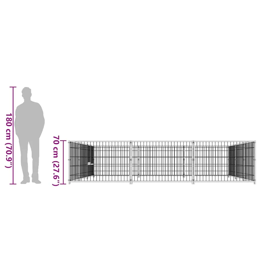 Chenil Argenté 9 m² Acier - 8