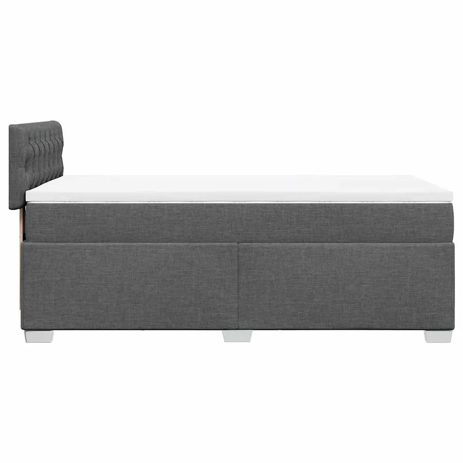 Sommier à lattes de lit et matelas Gris foncé 90x190 cm Tissu - 5