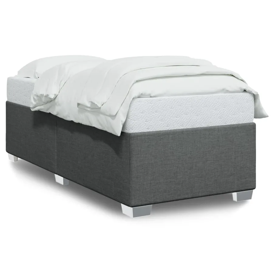 Cadre de lit sans matelas gris foncé 80x200 cm tissu - 2