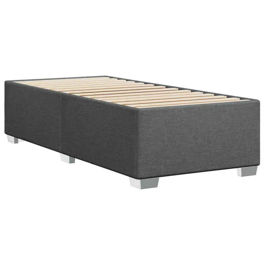 Cadre de lit sans matelas gris foncé 80x200 cm tissu - 6