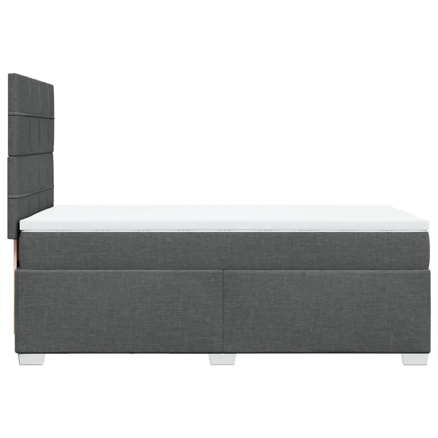 Sommier à lattes de lit et matelas Gris foncé 90x190 cm Tissu - 11