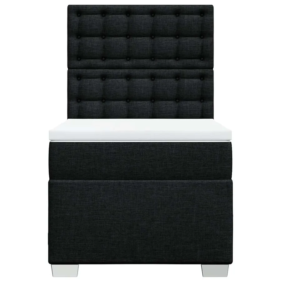 Sommier à lattes de lit et matelas Noir 80x200 cm Tissu - 6