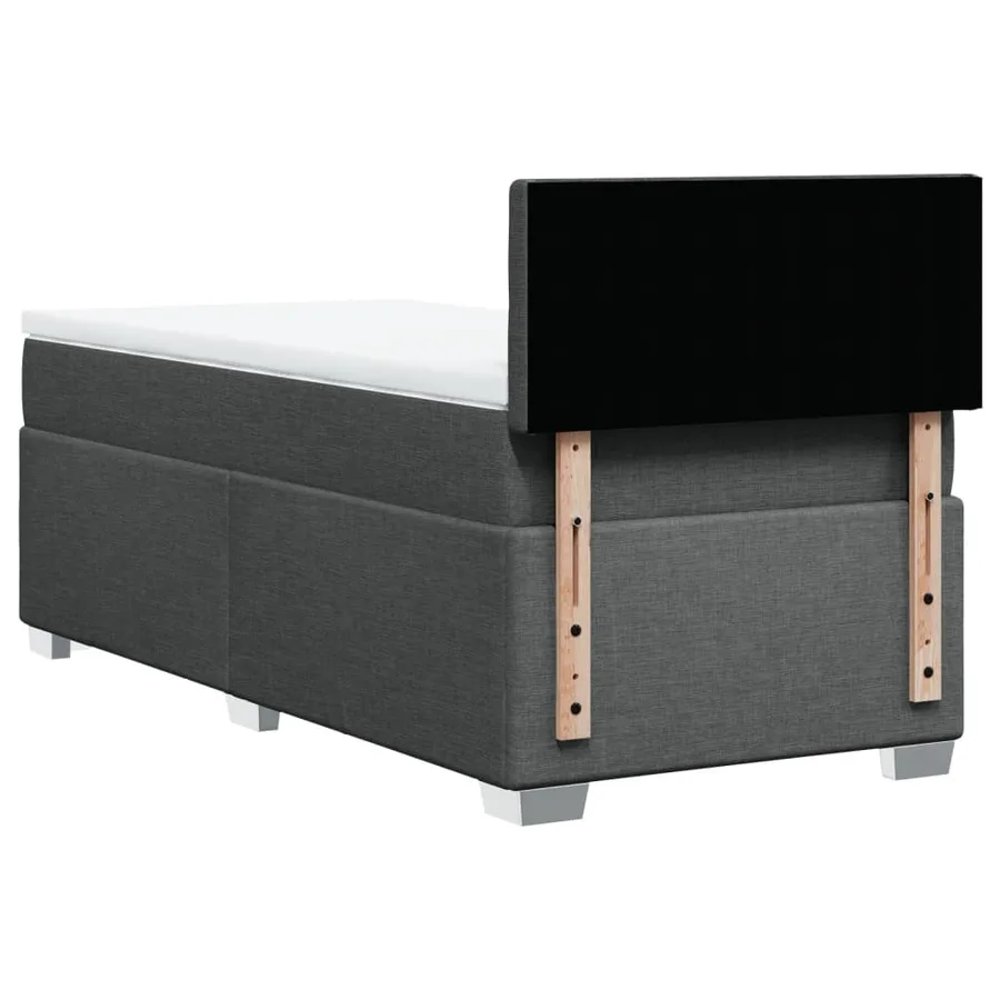 Sommier à lattes de lit avec matelas Gris foncé 80x200 cm Tissu - 12