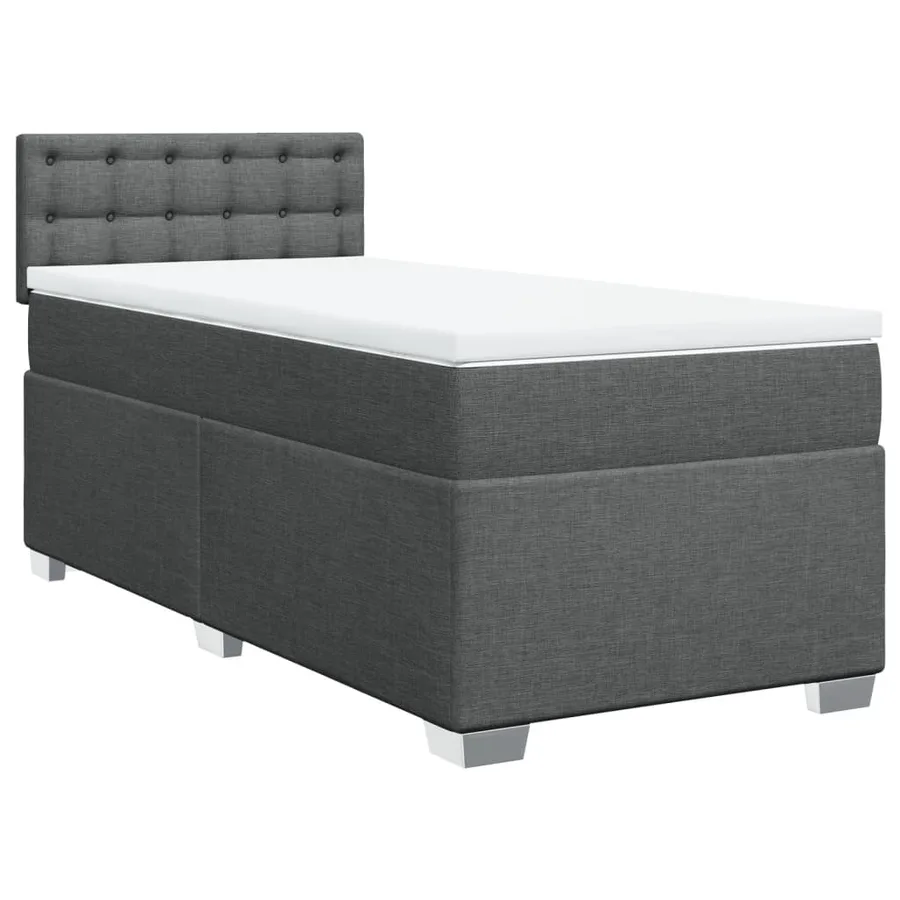 Sommier à lattes de lit avec matelas Gris foncé 80x200 cm Tissu - 3