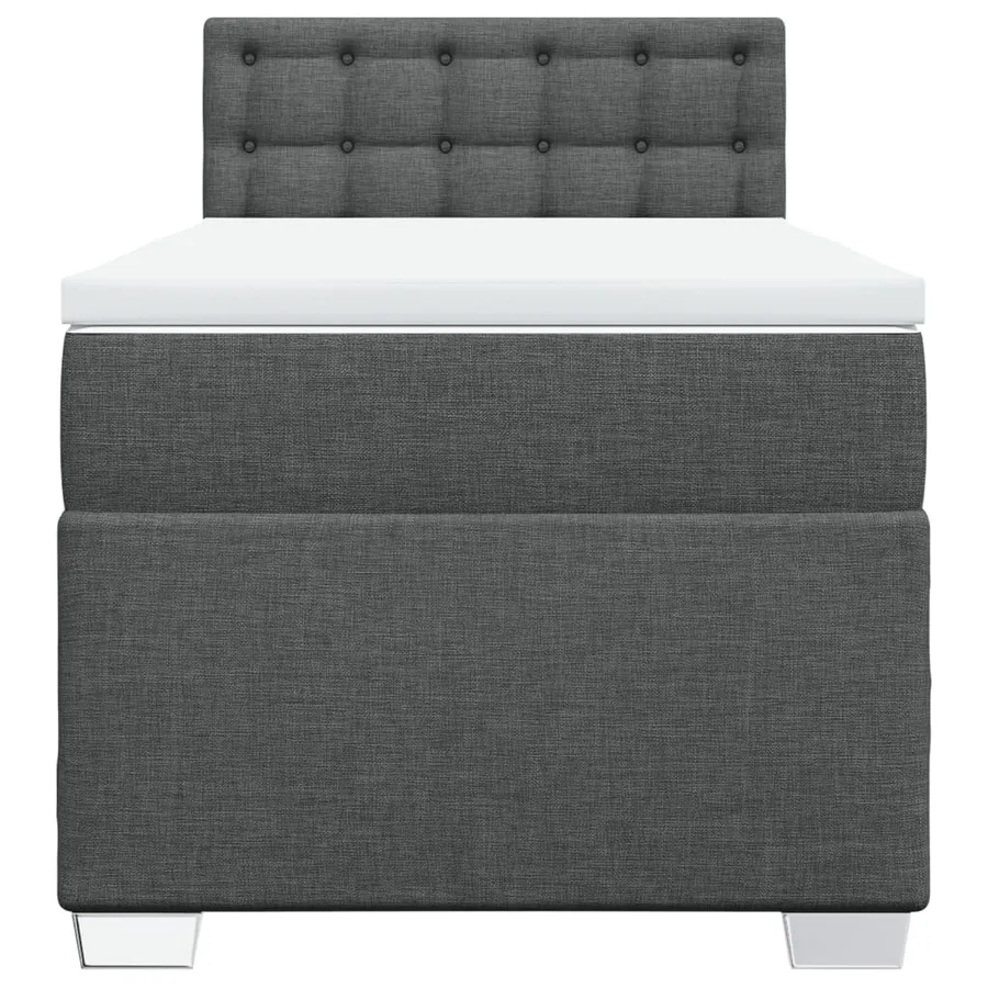 Sommier à lattes de lit avec matelas Gris foncé 80x200 cm Tissu - 6