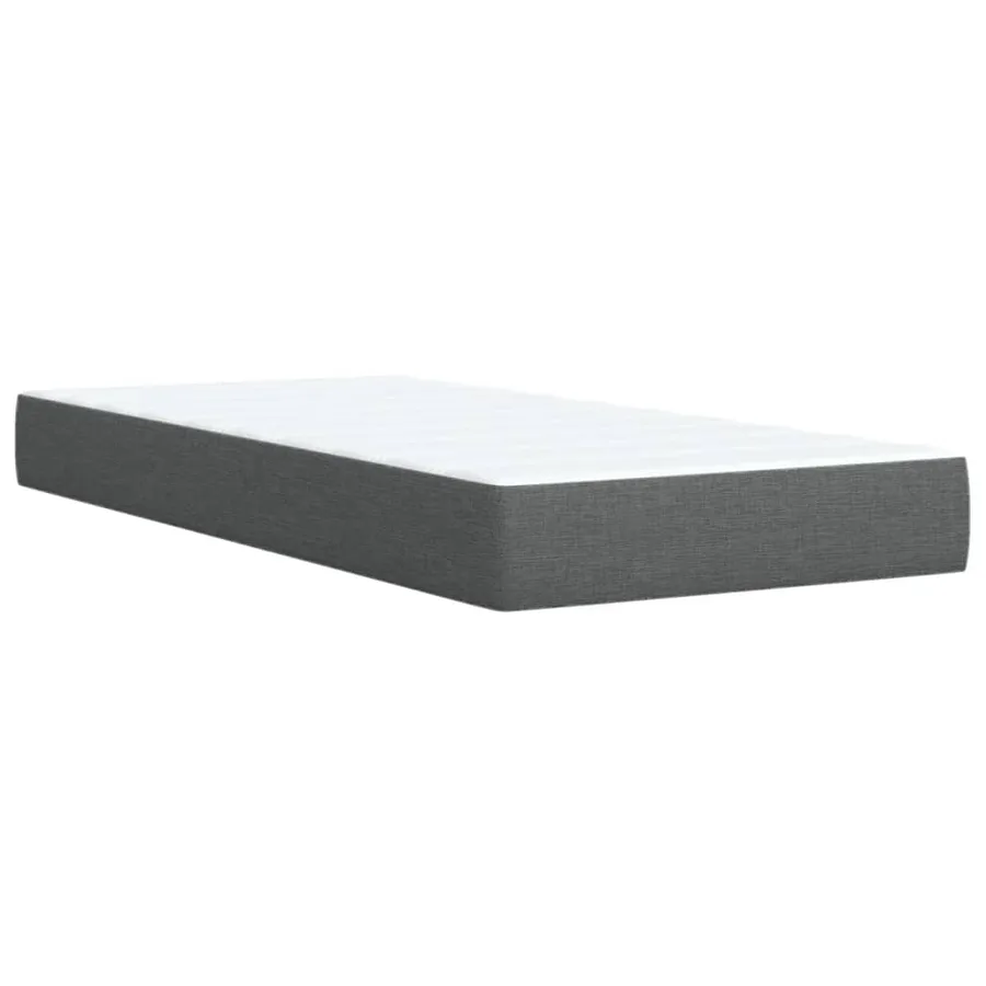 Sommier à lattes de lit avec matelas Gris foncé 80x200 cm Tissu - 9
