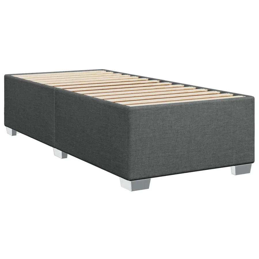 Sommier à lattes de lit et matelas Gris foncé 90x190 cm Tissu - 8