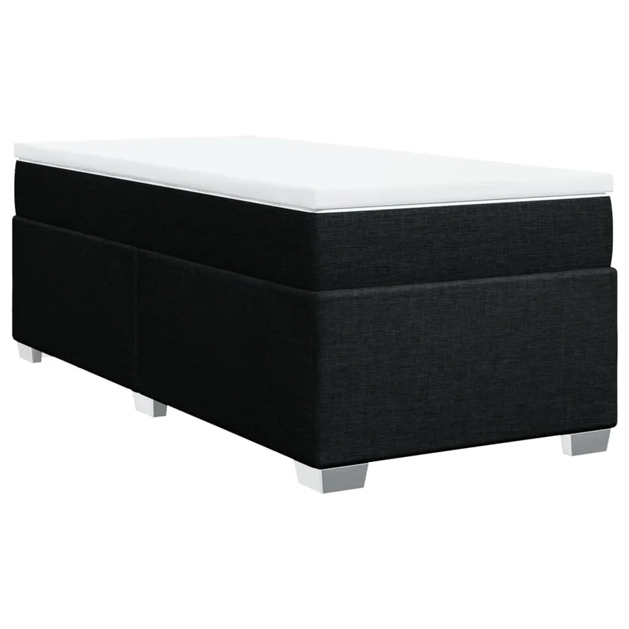Sommier à lattes de lit avec matelas Noir 90x190 cm Tissu - 2