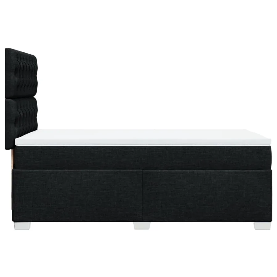 Sommier à lattes de lit avec matelas Noir 90x190 cm Tissu - 11