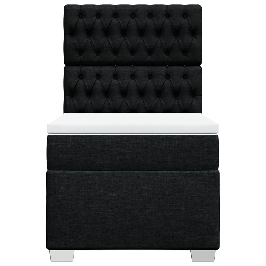 Sommier à lattes de lit avec matelas Noir 90x190 cm Tissu - 6