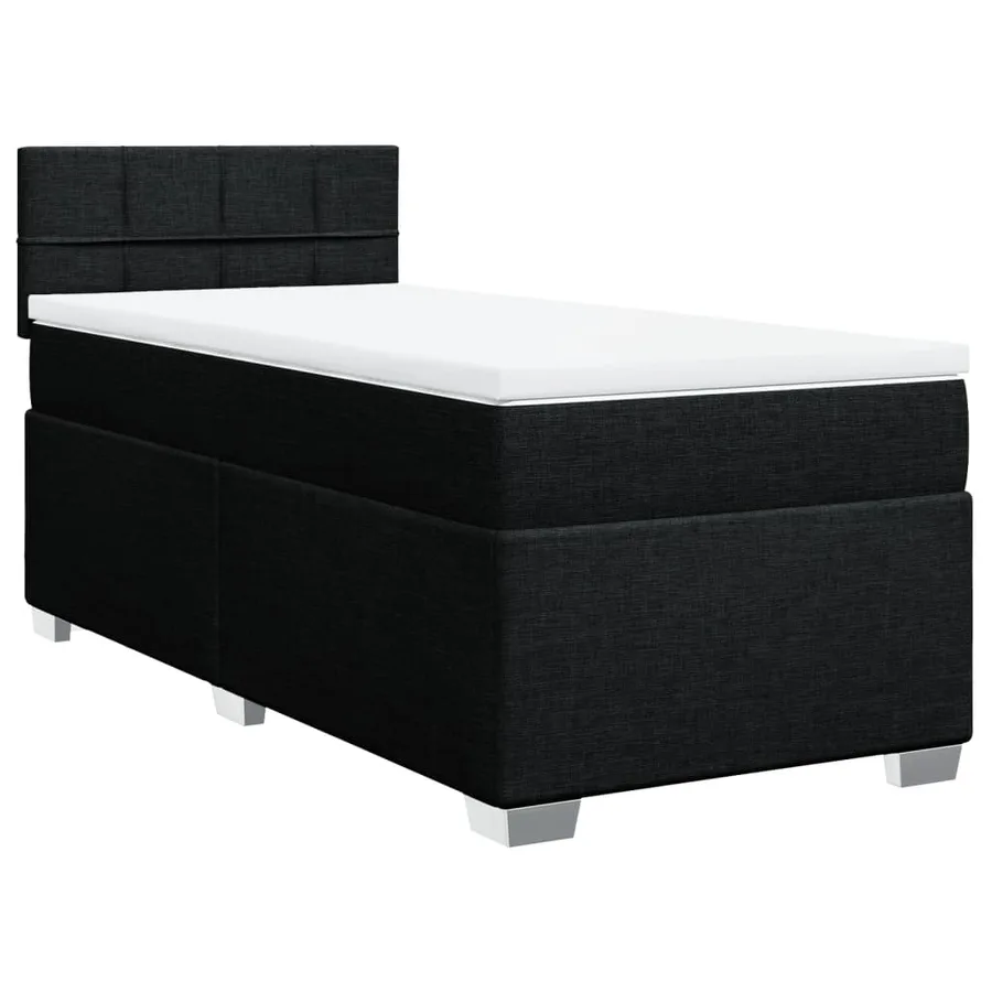 Sommier à lattes de lit avec matelas Noir 90x190 cm Tissu - 3