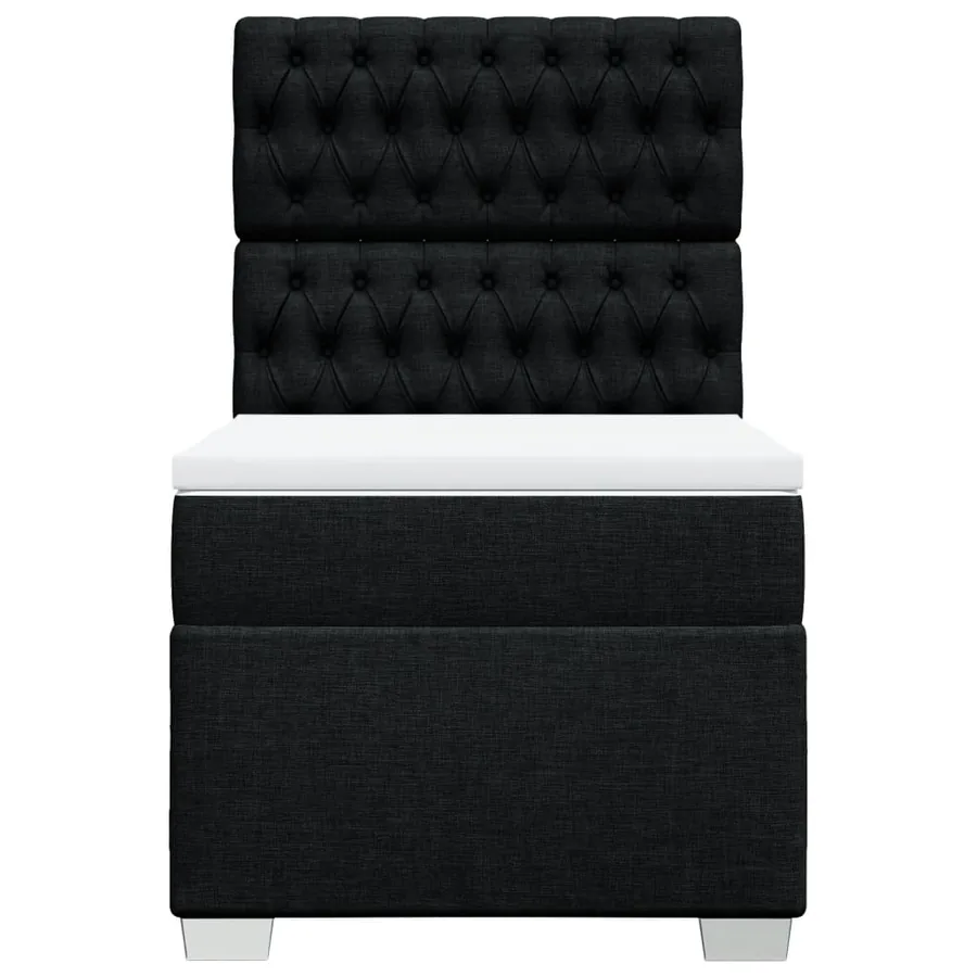 Sommier à lattes de lit avec matelas Noir 90x190 cm Tissu - 4