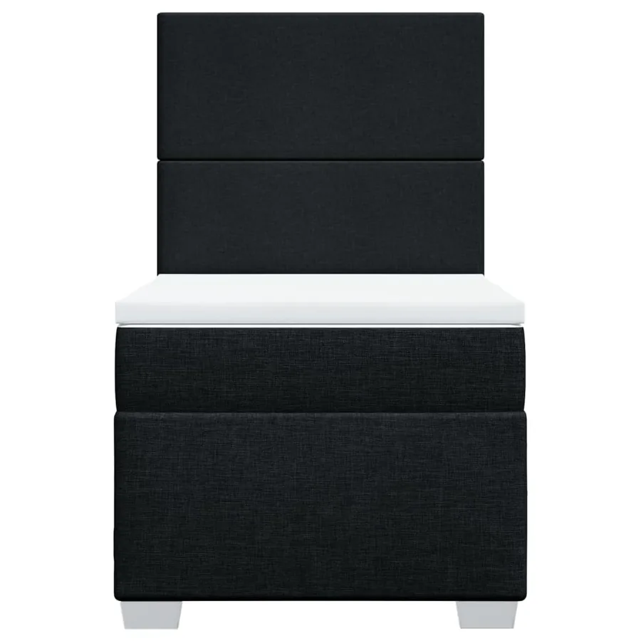 Sommier à lattes de lit avec matelas Noir 90x190 cm Tissu - 4