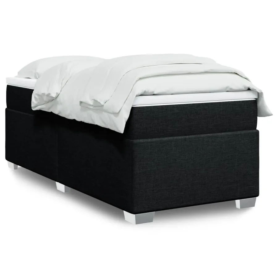 Sommier à lattes de lit avec matelas Noir 90x190 cm Tissu - 2