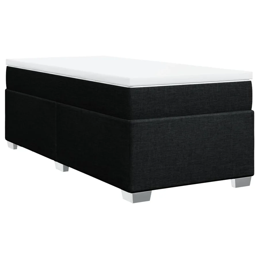 Sommier à lattes de lit avec matelas Noir 90x190 cm Tissu - 3