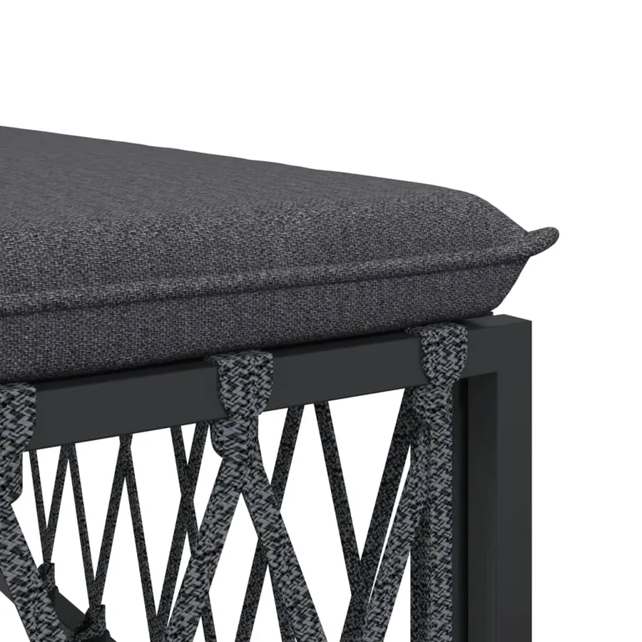 Salon de jardin avec coussins 6 pcs anthracite acier - 7