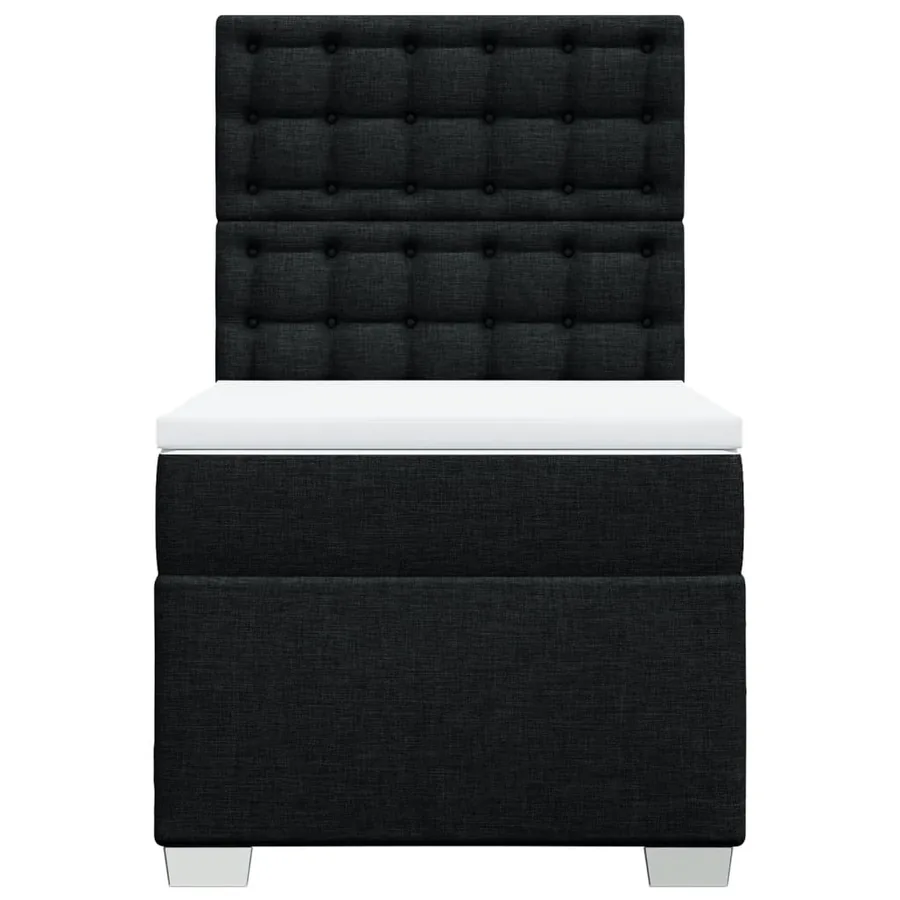 Sommier à lattes de lit avec matelas Noir 90x190 cm Tissu - 6