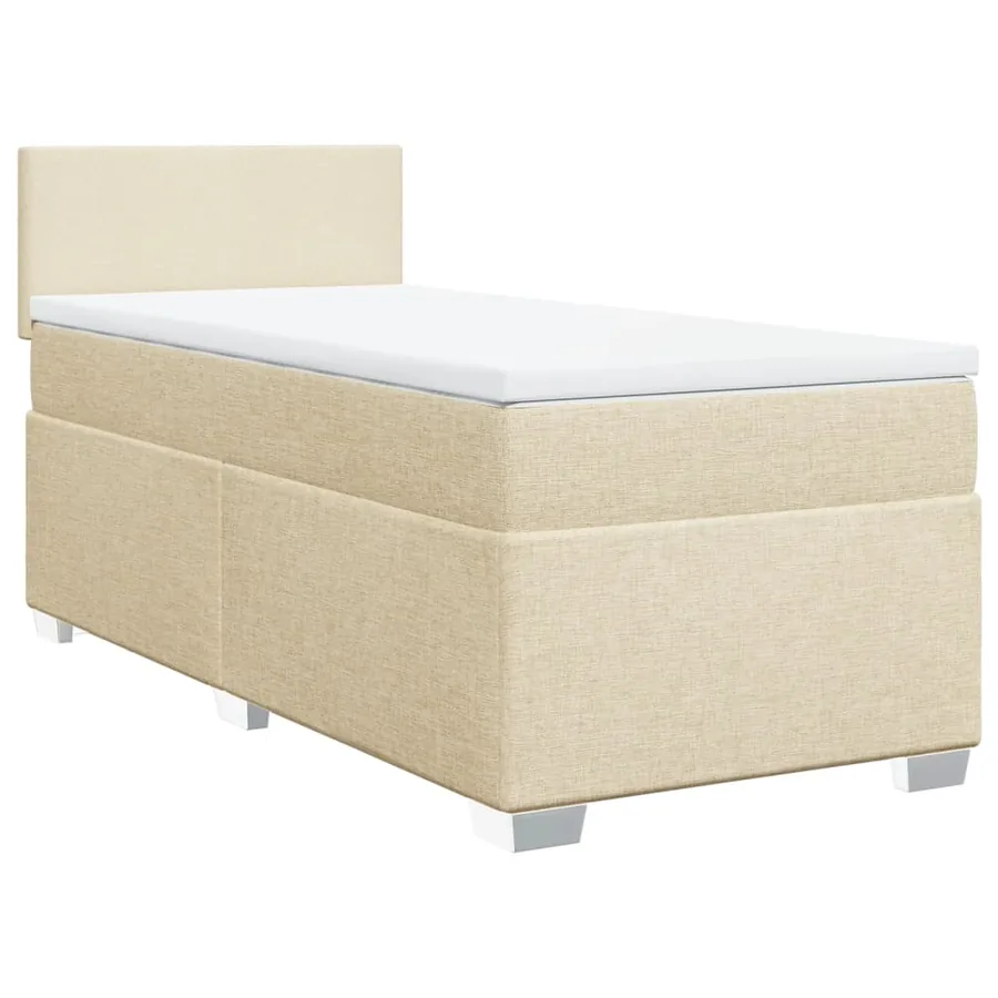 Sommier à lattes de lit avec matelas Crème 80x200 cm Tissu - 3