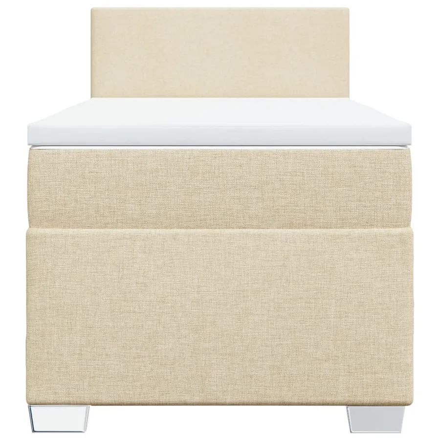 Sommier à lattes de lit avec matelas Crème 80x200 cm Tissu - 6