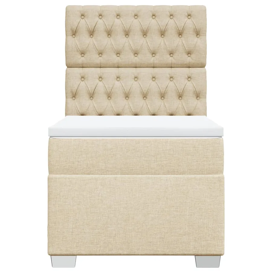 Sommier à lattes de lit avec matelas Crème 80x200 cm Tissu - 4