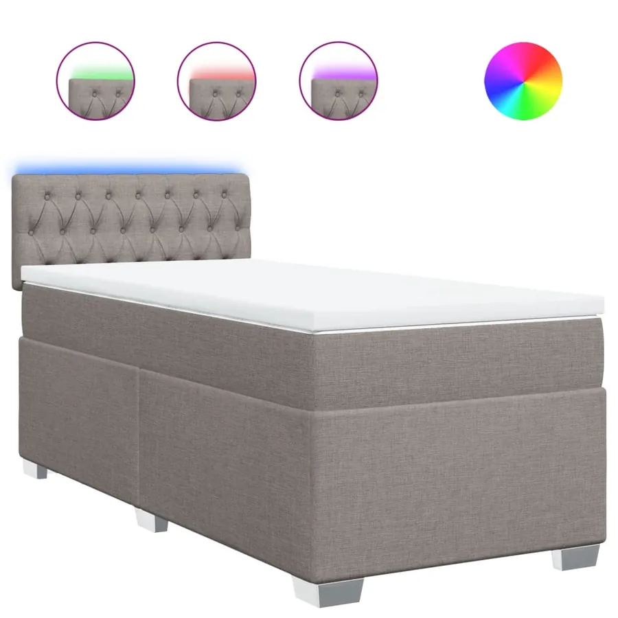 Sommier à lattes de lit avec matelas Taupe 80x200 cm Tissu - 2