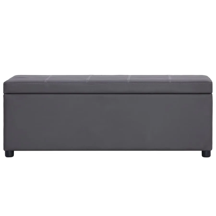 Banc avec compartiment de rangement 116 cm Gris Similicuir - 2
