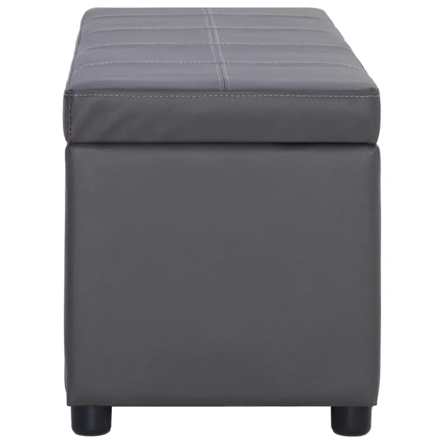 Banc avec compartiment de rangement 116 cm Gris Similicuir - 3