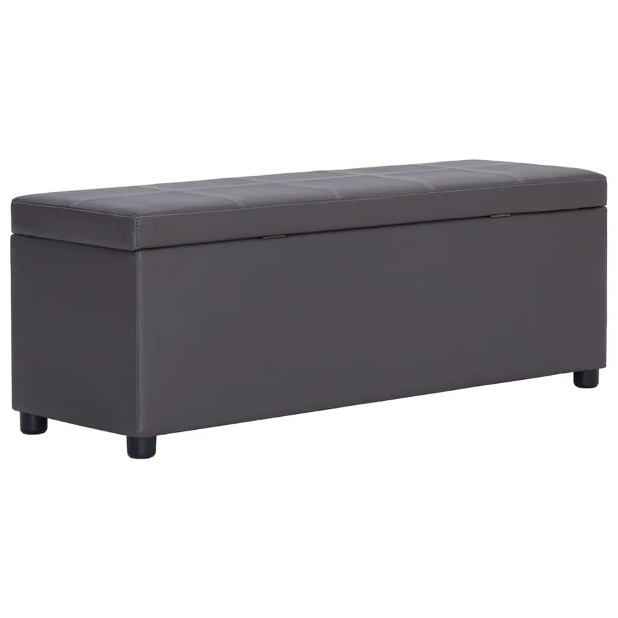 Banc avec compartiment de rangement 116 cm Gris Similicuir - 4