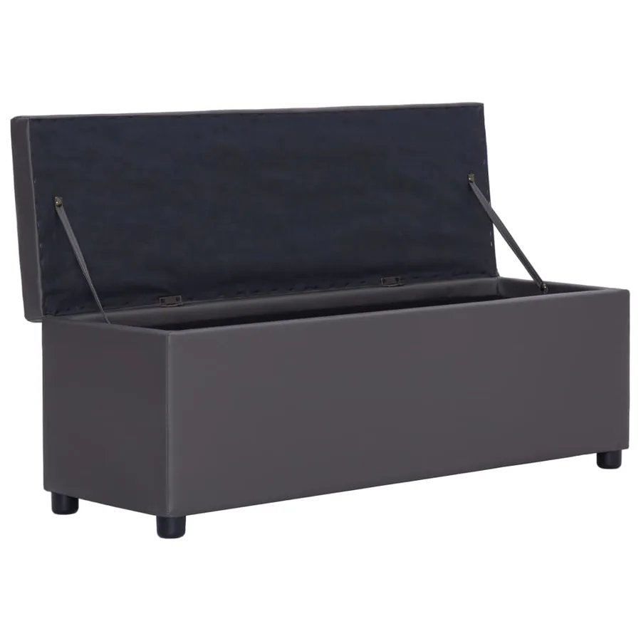 Banc avec compartiment de rangement 116 cm Gris Similicuir - 5