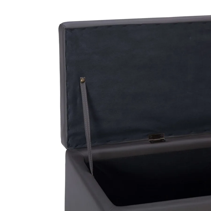 Banc avec compartiment de rangement 116 cm Gris Similicuir - 6