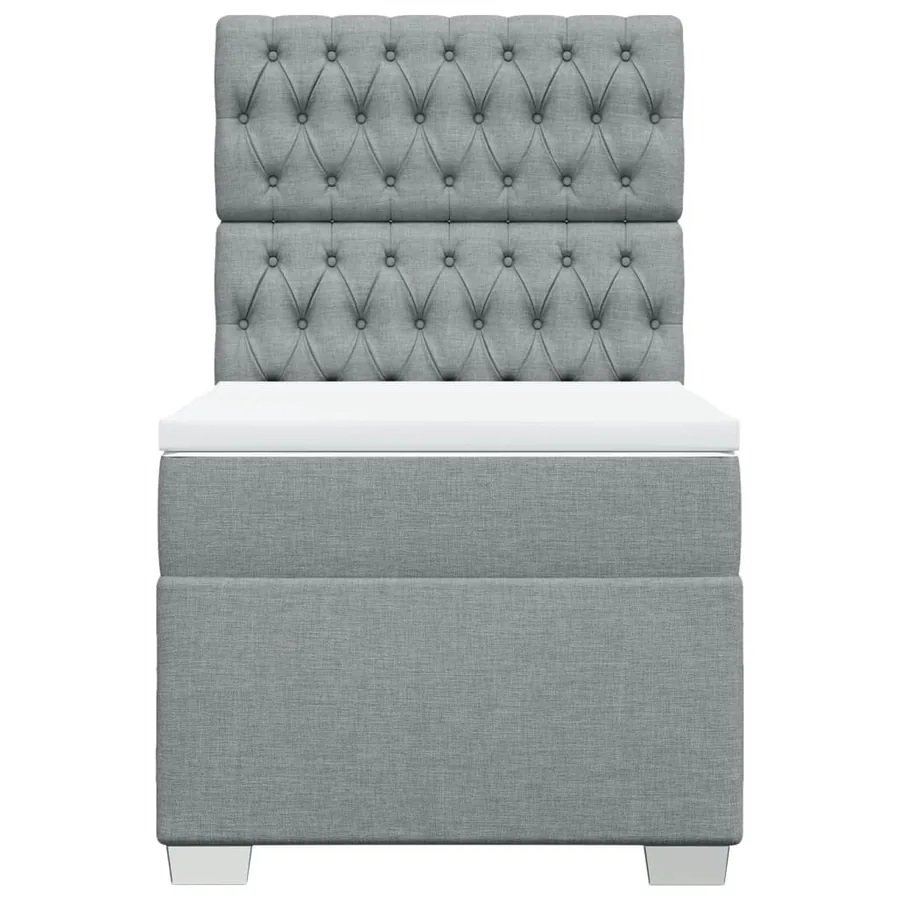 Sommier à lattes de lit et matelas Gris clair 90x190 cm Tissu - 6