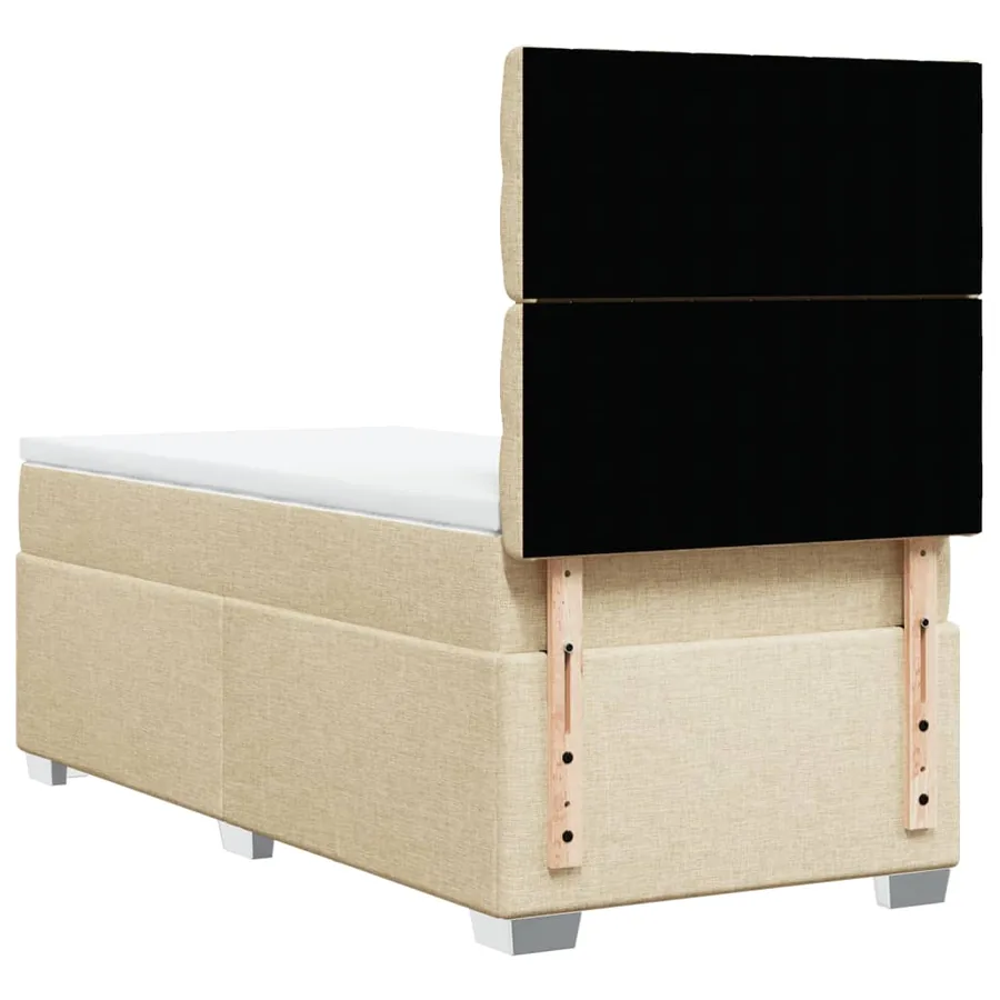 Sommier à lattes de lit avec matelas Crème 80x200 cm Tissu - 12