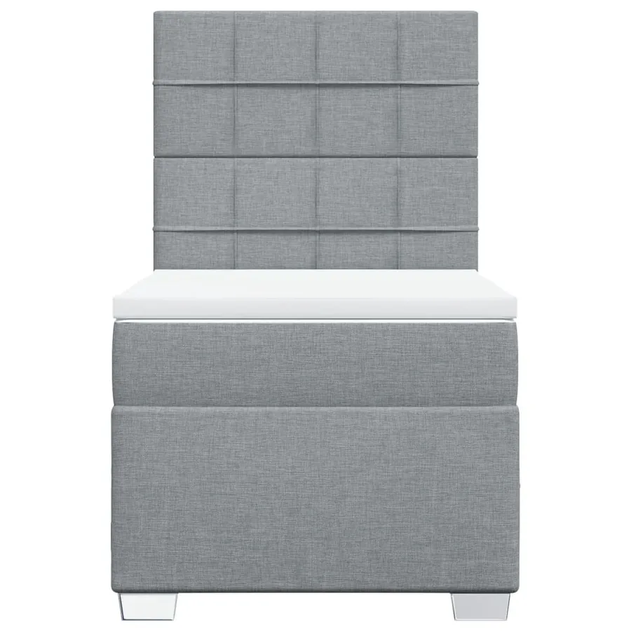 Sommier à lattes de lit avec matelas Gris clair 100x200cm Tissu - 4