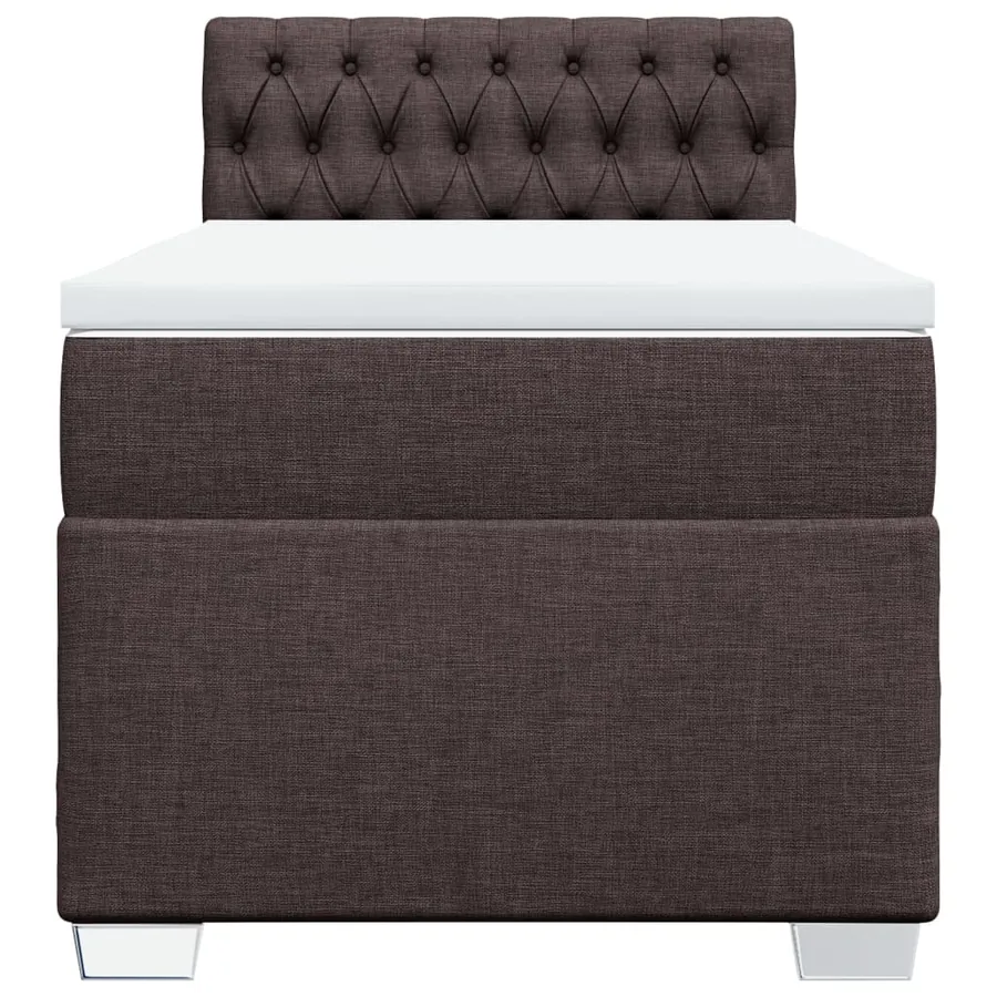 Sommier à lattes de lit avec matelas Marron foncé 90x190 cm - 4