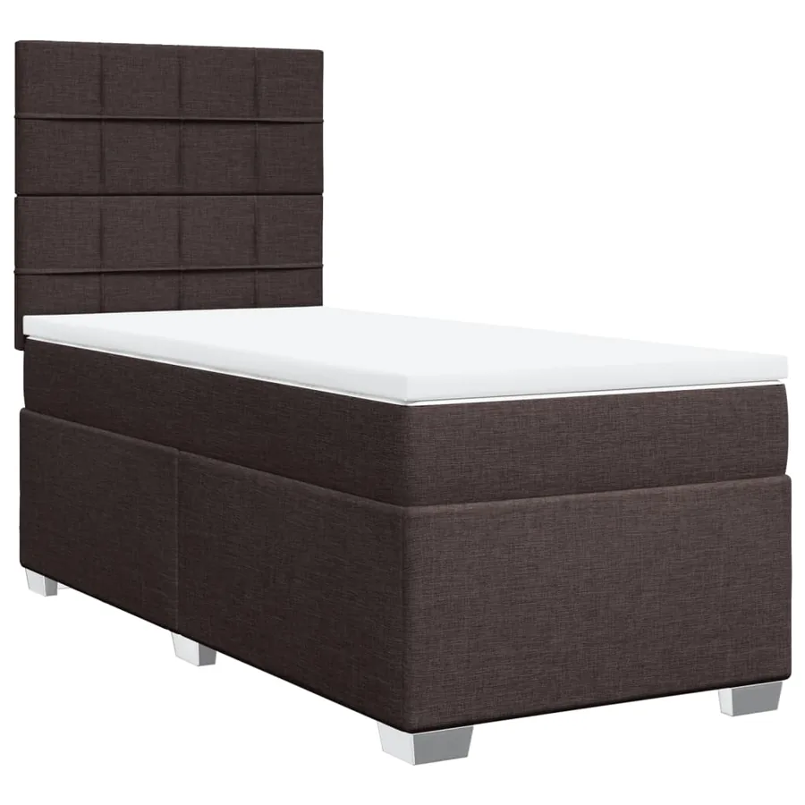 Sommier à lattes de lit avec matelas Marron foncé 90x190 cm - 2