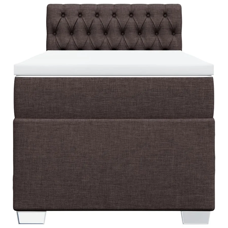 Sommier à lattes de lit avec matelas Marron foncé 90x190 cm - 6