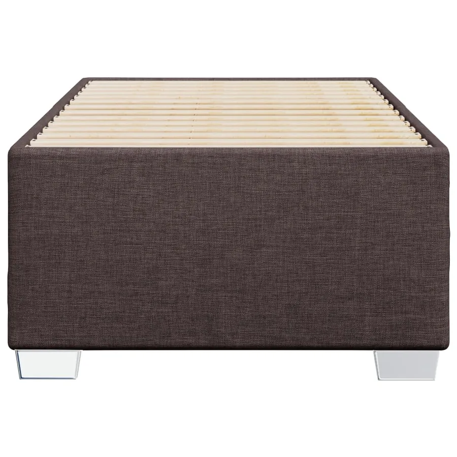 Cadre de lit sans matelas marron foncé 90x190 cm tissu - 4
